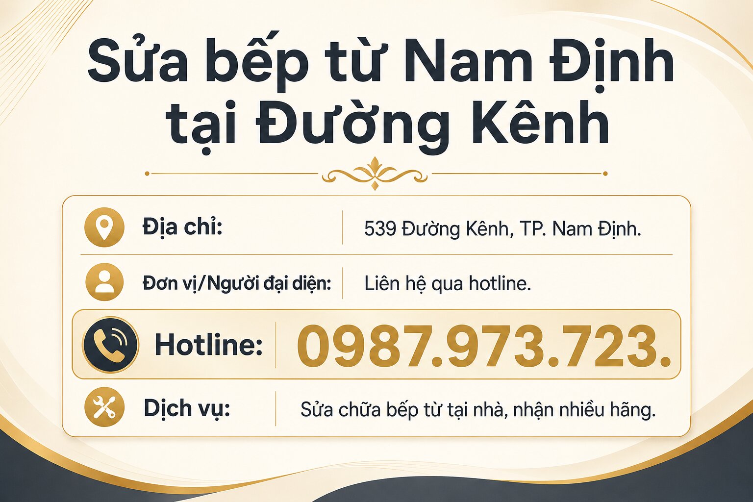 Sửa bếp từ Nam Định tại đường Kênh